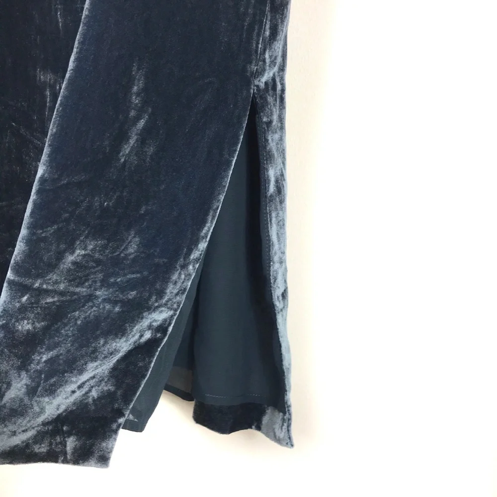 NWT Madewell Velvet Button Fron Midi Dress Casual Forgotten Sea XS - Picture 6 of 11